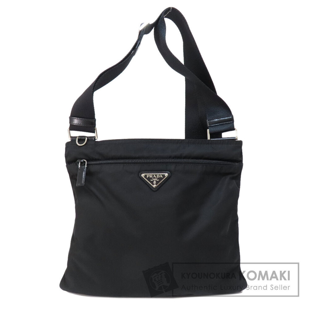 Prada Logo Crossbody Messenger Bag Black